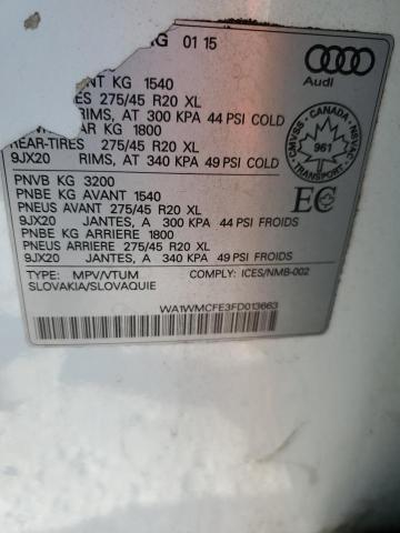 Photo 14 from auction – 2015 AUDI Q7 TDI PRE with VIN WA1WMCFE3FD013663