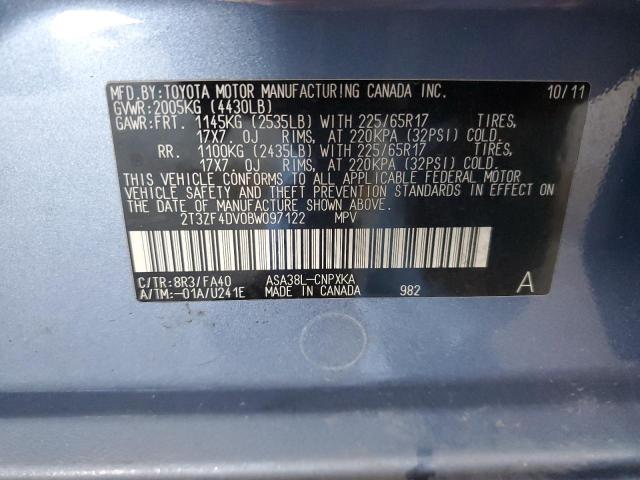 Photo 14 from auction – 2011 TOYOTA RAV4 with VIN 2T3ZF4DV0BW097122