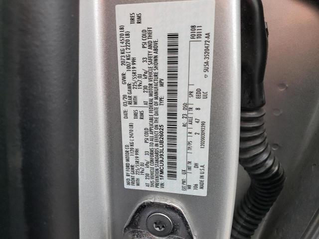 Photo 10 from auction – 2020 FORD ESCAPE TIT with VIN 1FMCU9J93LUB26025