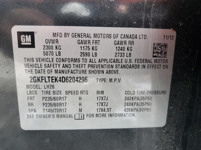 Photo 14 from auction – 2013 GMC TERRAIN SL with VIN 2GKFLTEK4D6204296