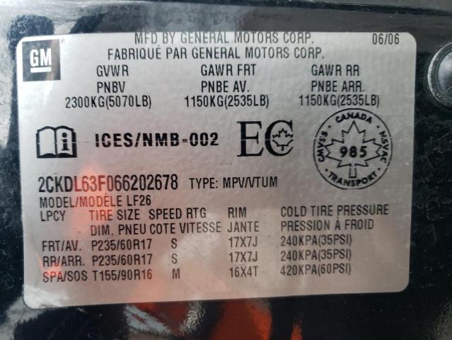Photo 14 from auction – 2006 PONTIAC TORRENT with VIN 2CKDL63F066202678