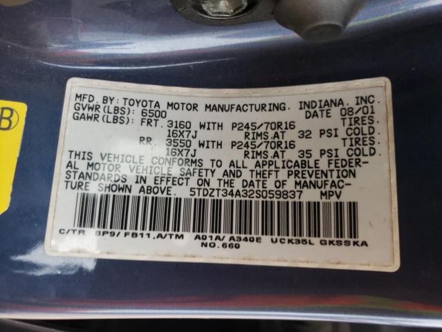 Photo 14 from auction – 2002 TOYOTA SEQUOIA SR with VIN 5TDZT34A32S059837