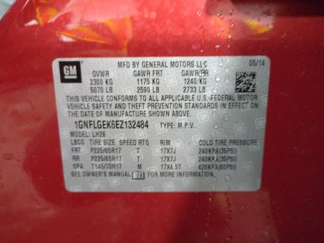 Photo 14 from auction – 2014 CHEVROLET EQUINOX LT with VIN 1GNFLGEK6EZ132484