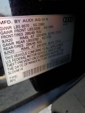 Photo 14 from auction – 2017 AUDI Q7 PREMIUM with VIN WA1LAAF79HD014658