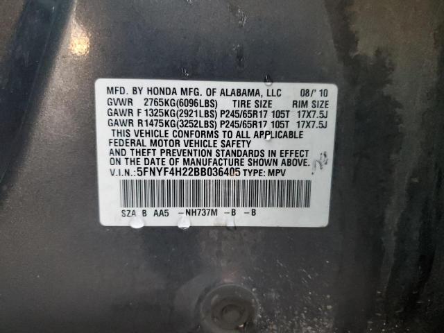 Photo 14 from auction – 2011 HONDA PILOT LX with VIN 5FNYF4H22BB036405