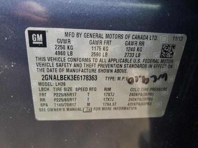 Photo 14 from auction – 2014 CHEVROLET EQUINOX LT with VIN 2GNALBEK3E6178363