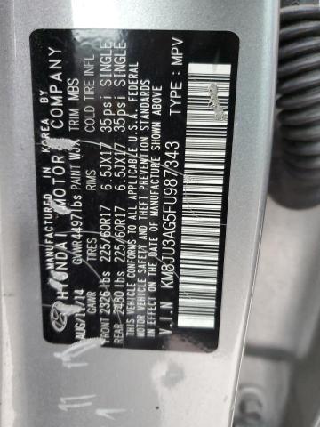 Photo 14 from auction – 2015 HYUNDAI TUCSON LIM with VIN KM8JU3AG5FU987343