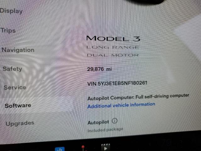 Photo 9 from auction – 2022 TESLA MODEL 3 with VIN 5YJ3E1EB5NF180261