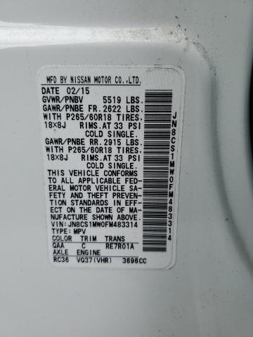 Photo 14 from auction – 2015 INFINITI QX70 with VIN JN8CS1MW0FM483314