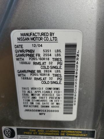 Photo 14 from auction – 2005 INFINITI FX35 with VIN JNRAS08W05X208899