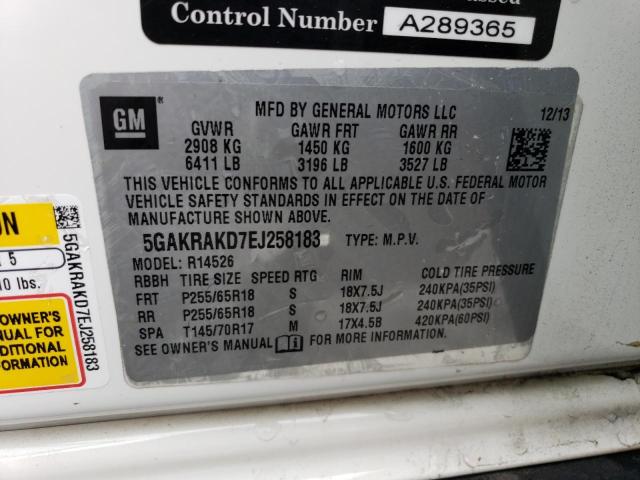 Photo 14 from auction – 2014 BUICK ENCLAVE with VIN 5GAKRAKD7EJ258183