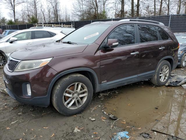 KIA SORENTO LX 2014 with VIN 5XYKTDA65EG463795 - Photo from auction