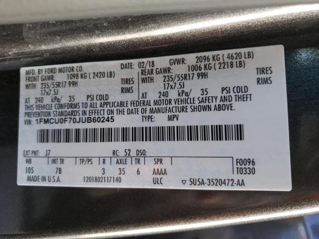 Photo 14 from auction – 2018 FORD ESCAPE S with VIN 1FMCU0F70JUB60245