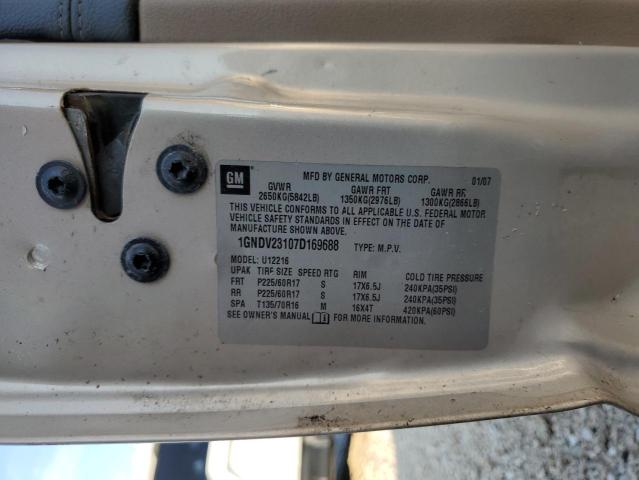 Photo 14 from auction – 2007 CHEVROLET UPLANDER L with VIN 1GNDV23107D169688