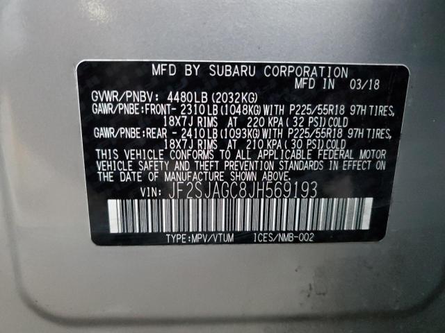 Photo 14 from auction – 2018 SUBARU FORESTER 2 with VIN JF2SJAGC8JH569193
