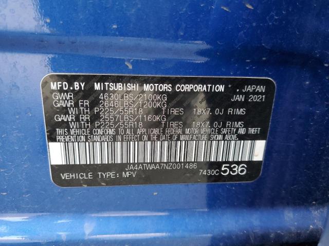Photo 14 from auction – 2022 MITSUBISHI ECLIPSE CR with VIN JA4ATWAA7NZ001486