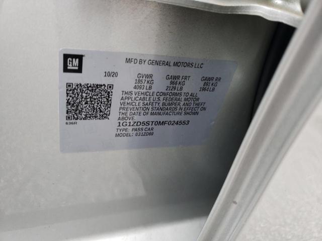 Photo 10 from auction – 2021 CHEVROLET MALIBU LT with VIN 1G1ZD5ST0MF024553