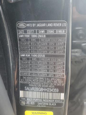 Photo 10 from auction – 2017 LAND ROVER RANGE ROVE with VIN SALVR2BG8HH234359