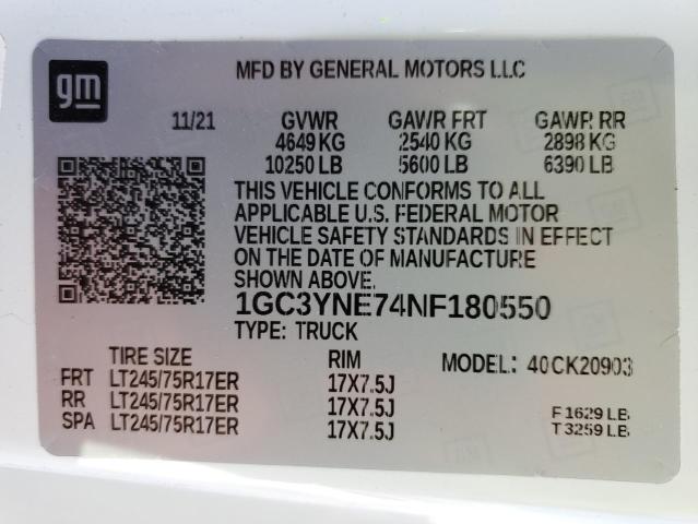 Photo 10 from auction – 2022 CHEVROLET SILV2500 2 with VIN 1GC3YNE74NF180550