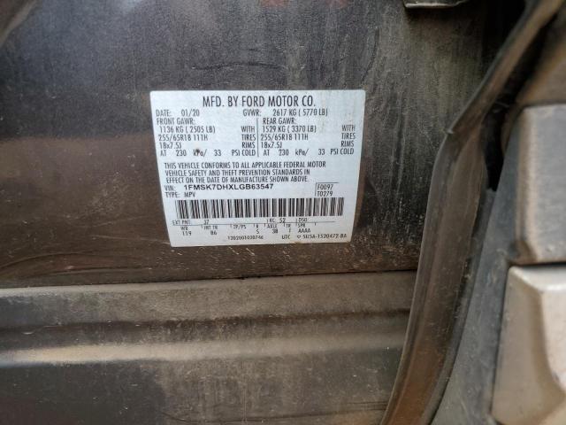 Photo 14 from auction – 2020 FORD EXPLORER X with VIN 1FMSK7DHXLGB63547