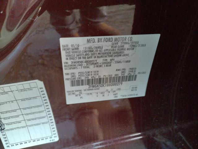 Photo 14 from auction – 2011 FORD FLEX LIMIT with VIN 2FMGK5DC1BBD00279