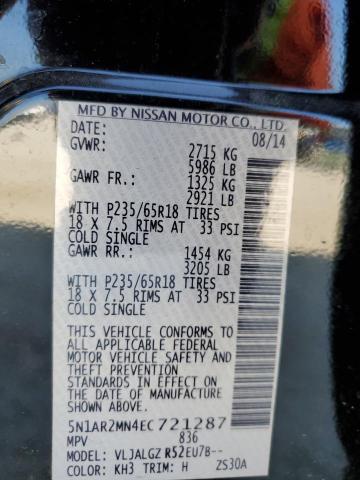 Photo 14 from auction – 2014 NISSAN PATHFINDER with VIN 5N1AR2MN4EC721287