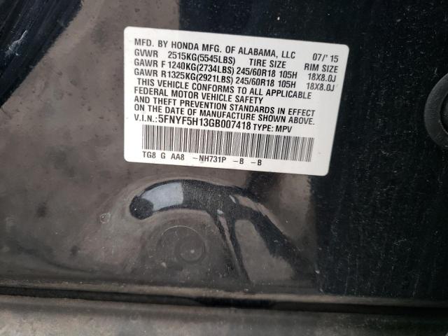 Photo 14 from auction – 2016 HONDA PILOT LX with VIN 5FNYF5H13GB007418