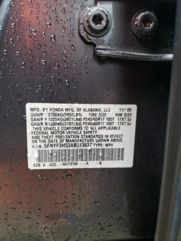 Photo 14 from auction – 2010 HONDA PILOT EXL with VIN 5FNYF3H53AB013637
