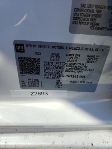 Photo 10 from auction – 2022 GMC SIERRA LIM with VIN 3GTU9DED2NG143450