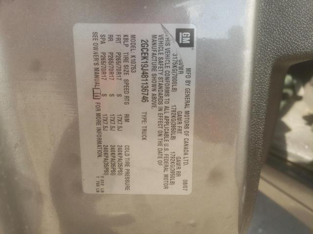 Photo 10 from auction – 2008 CHEVROLET SILVERADO2 with VIN 2GCEK19J481136746