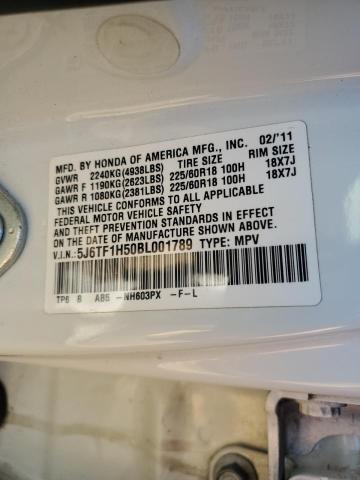 Photo 10 from auction – 2011 HONDA ACCORD CRO with VIN 5J6TF1H50BL001789