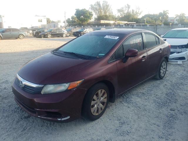 HONDA CIVIC LX 2012 with VIN 2HGFB2F5XCH567918 - Photo from auction