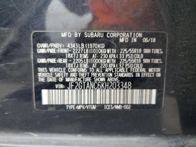 Photo 14 from auction – 2019 SUBARU CROSSTREK with VIN JF2GTANC6KH203348