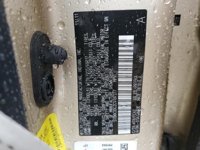 Photo 14 from auction – 2012 TOYOTA SIENNA LE with VIN 5TDKK3DC2CS197277