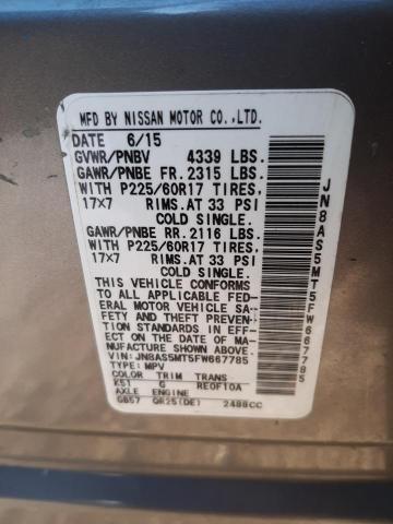 Photo 14 from auction – 2015 NISSAN ROGUE SELE with VIN JN8AS5MT5FW667785