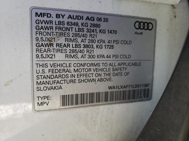 Photo 14 from auction – 2020 AUDI Q7 PREMIUM with VIN WA1LXAF71LD011387