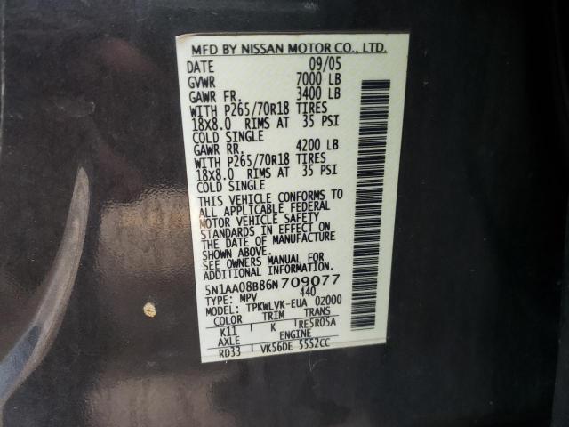 Photo 14 from auction – 2006 NISSAN ARMADA SE with VIN 5N1AA08B86N709077