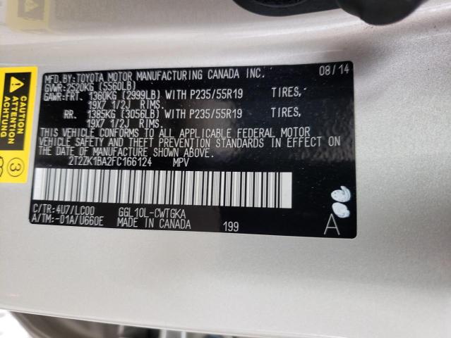 Photo 14 from auction – 2015 LEXUS RX 350 with VIN 2T2ZK1BA2FC166124