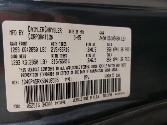 Photo 14 from auction – 2005 DODGE CARAVAN SX with VIN 1D4GP45RX5B416595