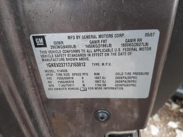 Photo 14 from auction – 2007 GMC ACADIA SLT with VIN 1GKEV23717J163812