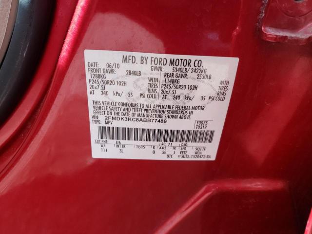 Photo 14 from auction – 2010 FORD EDGE LIMIT with VIN 2FMDK3KC8ABB77489