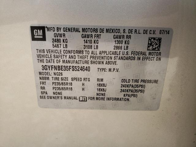 Photo 14 from auction – 2015 CADILLAC SRX LUXURY with VIN 3GYFNBE35FS524640