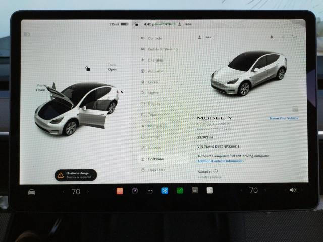 Photo 9 from auction – 2022 TESLA MODEL Y with VIN 7SAYGDEE2NF329918