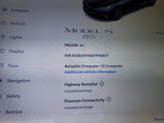Photo 9 from auction – 2014 TESLA MODEL S with VIN 5YJSA1H14EFP49871