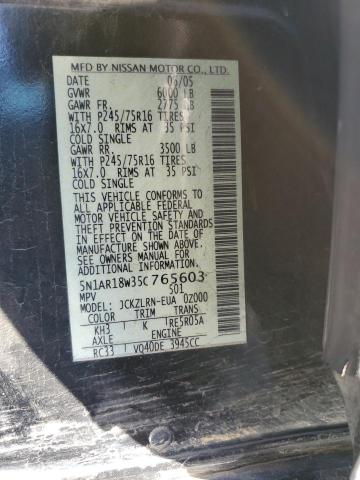 Photo 14 from auction – 2005 NISSAN PATHFINDER with VIN 5N1AR18W35C765603
