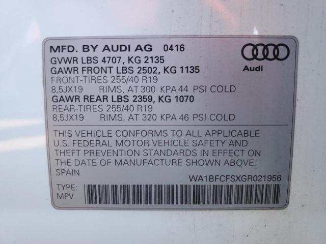Photo 14 from auction – 2016 AUDI Q3 PREMIUM with VIN WA1BFCFSXGR021956