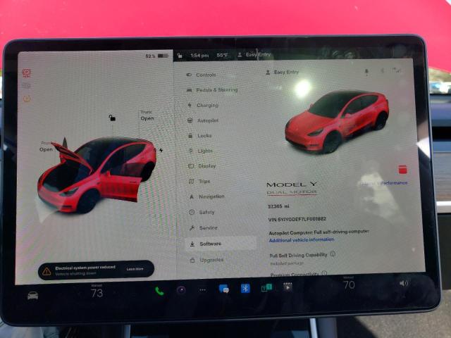Photo 9 from auction – 2020 TESLA MODEL Y with VIN 5YJYGDEF7LF001882