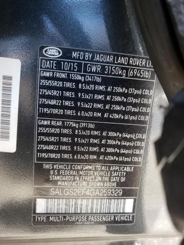 Photo 14 from auction – 2016 LAND ROVER RANGE ROVE with VIN SALGS2EF4GA259329