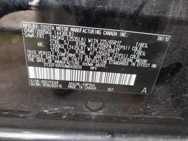 Photo 14 from auction – 2010 TOYOTA RAV4 with VIN 2T3ZF4DVXAW049609