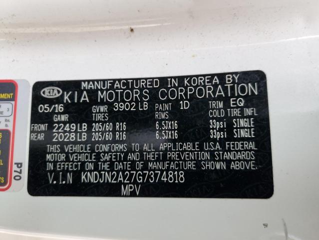 Photo 10 from auction – 2016 KIA SOUL with VIN KNDJN2A27G7374818